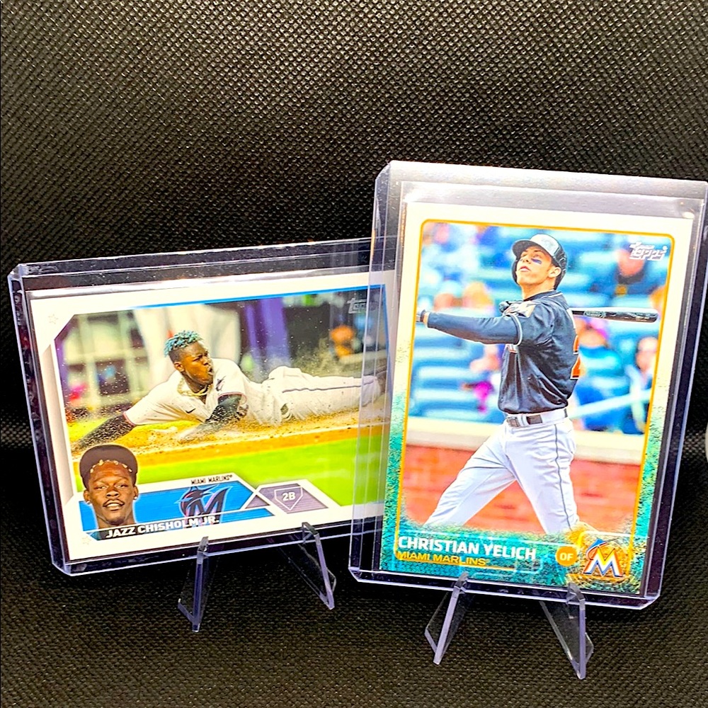 Christian Yelich & Jazz Chisholm Topps Jr Miami Marlins MLB Baseball Allstars!!